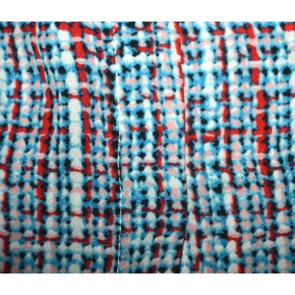 Talbots Mod Plaid Tweed Print Multicolor Blouse Top Ladies L Career Casual - Picture 5 of 11
